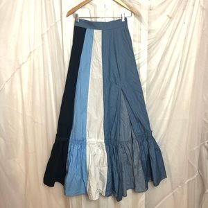 FASHIONNOVA long blue panel skirt